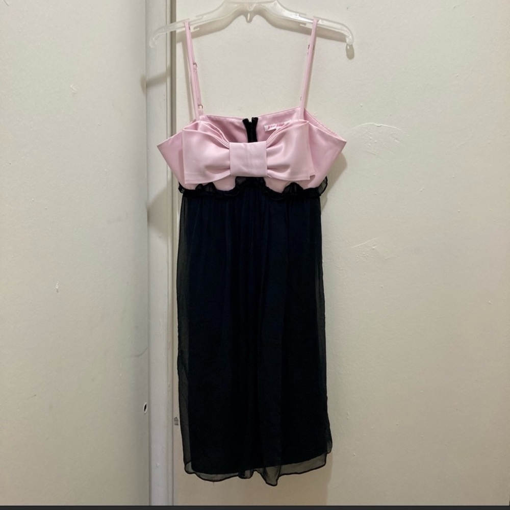 Betsey Johnson Pink Bow Black Dress 🎀